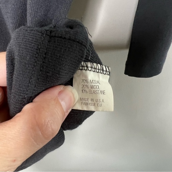 Theory Womens Size Medium Andera Turtleneck Dark Tanzanite Grey Sweater Modal - Picture 6 of 8